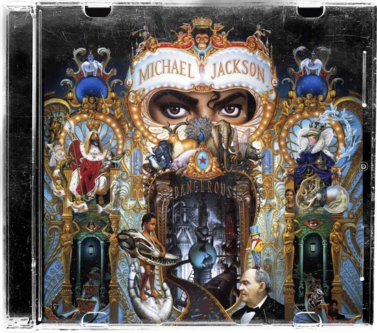 A CD jewel case from the collection — Michael Jackson, Dangerous — scratched from years of use