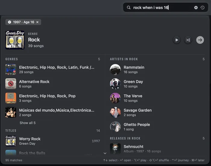 Musicae — the search for rock when i was 16, resolved to 1997 and to the genre, with its artists, titles and releases